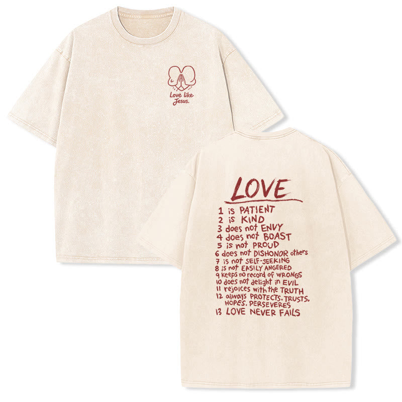 Christianartworkshop „Liebe wie Jesus“ – 1. Korinther 13 – Unisex-T-Shirt (vorgewaschen) - Beige - 5XL - image 6