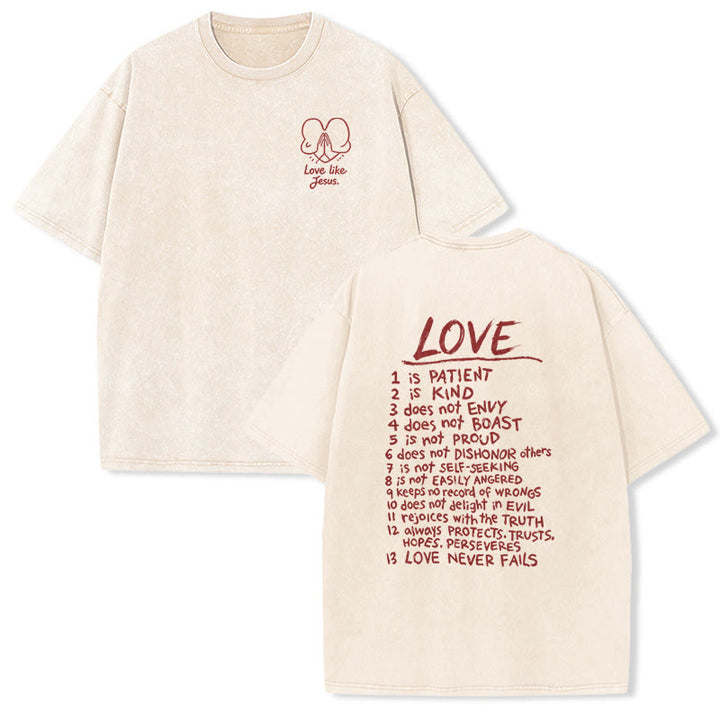 Christianartworkshop „Liebe wie Jesus“ – 1. Korinther 13 – Unisex-T-Shirt (vorgewaschen) - Beige - 5XL - image 6