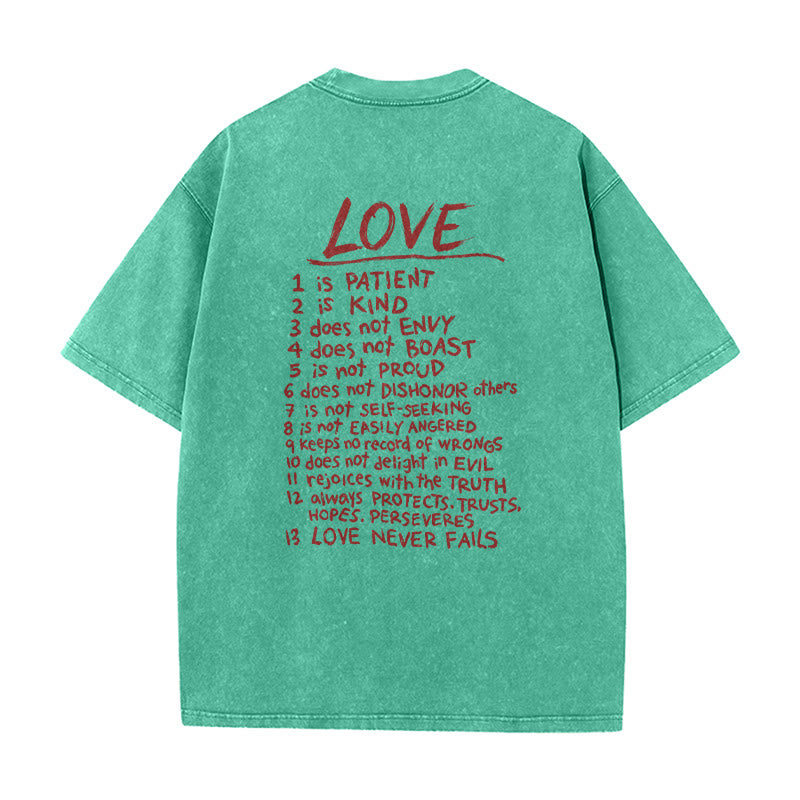 Christianartworkshop „Liebe wie Jesus“ – 1. Korinther 13 – Unisex-T-Shirt (vorgewaschen) - image 2