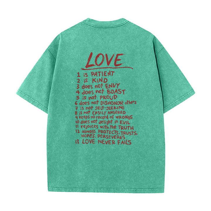 Christianartworkshop „Liebe wie Jesus“ – 1. Korinther 13 – Unisex-T-Shirt (vorgewaschen) - image 2