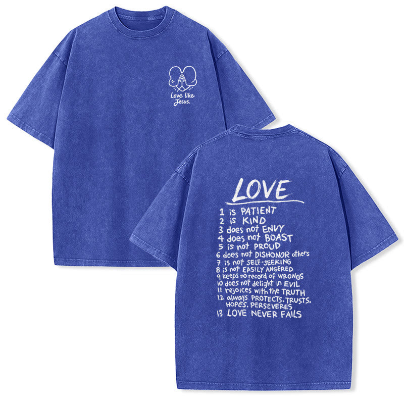 Christianartworkshop „Liebe wie Jesus“ – 1. Korinther 13 – Unisex-T-Shirt (vorgewaschen) - Blau - 5XL - image 21
