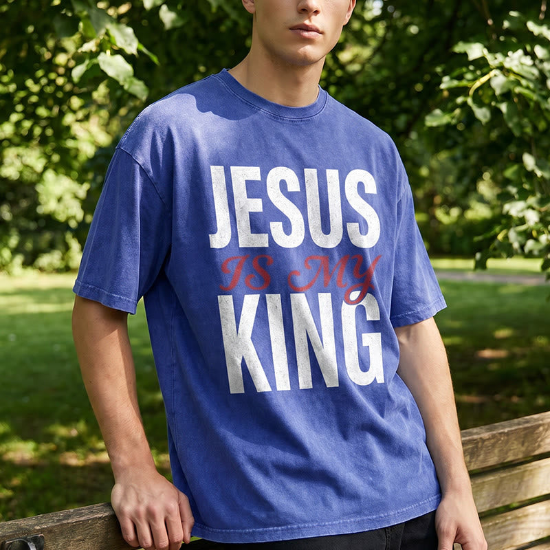 Christianartworkshop Lässiges Unisex-T-Shirt „Jesus ist mein König“ - image 0