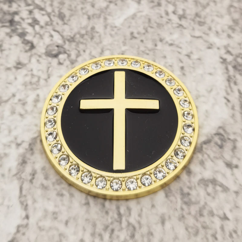 Christianartworkshop Strassbesetzter, runder Autoaufkleber mit erhabenem Kreuz: Ein Symbol göttlicher Gnade und umfassenden Reiseschutz - image 6