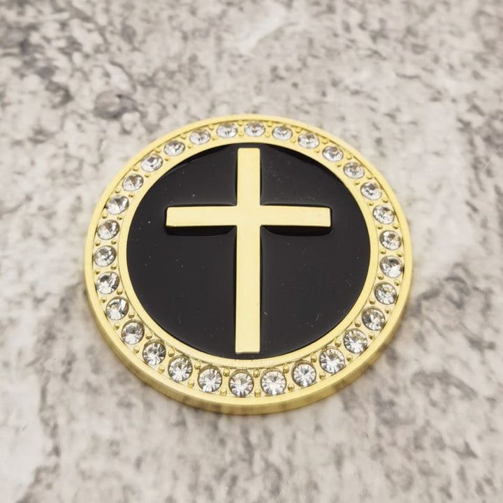 Christianartworkshop Strassbesetzter, runder Autoaufkleber mit erhabenem Kreuz: Ein Symbol göttlicher Gnade und umfassenden Reiseschutz - image 6