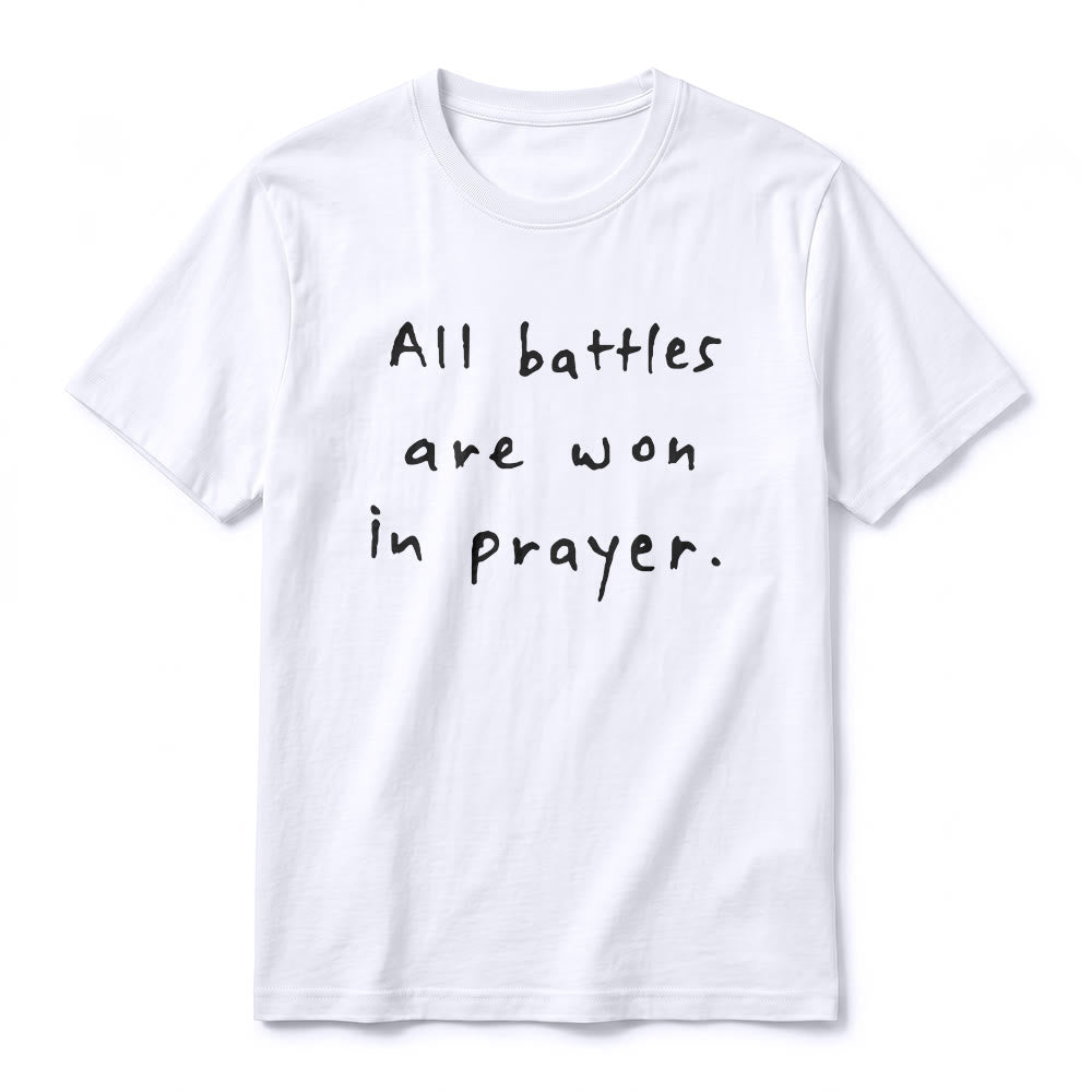 Christianartworkshop Alle Schlachten werden im Gebet gewonnen – Glaubensbestätigung – Premium-T-Shirt mit kurzen Ärmeln - image 5