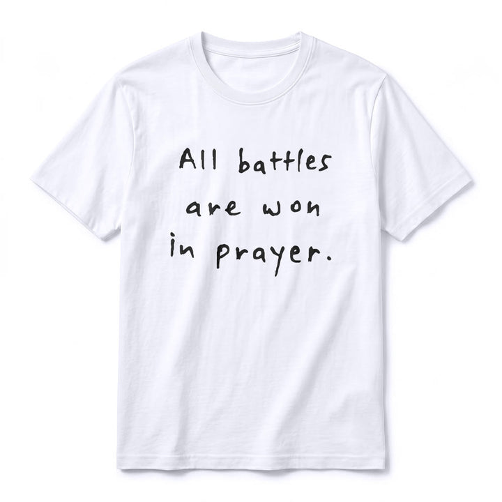 Christianartworkshop Alle Schlachten werden im Gebet gewonnen – Glaubensbestätigung – Premium-T-Shirt mit kurzen Ärmeln - image 5
