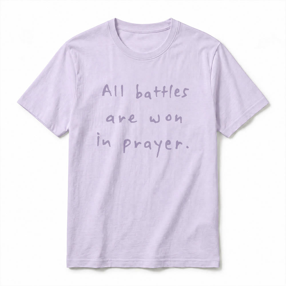 Christianartworkshop Alle Schlachten werden im Gebet gewonnen – Glaubensbestätigung – Premium-T-Shirt mit kurzen Ärmeln - image 2