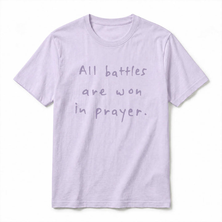 Christianartworkshop Alle Schlachten werden im Gebet gewonnen – Glaubensbestätigung – Premium-T-Shirt mit kurzen Ärmeln - image 2