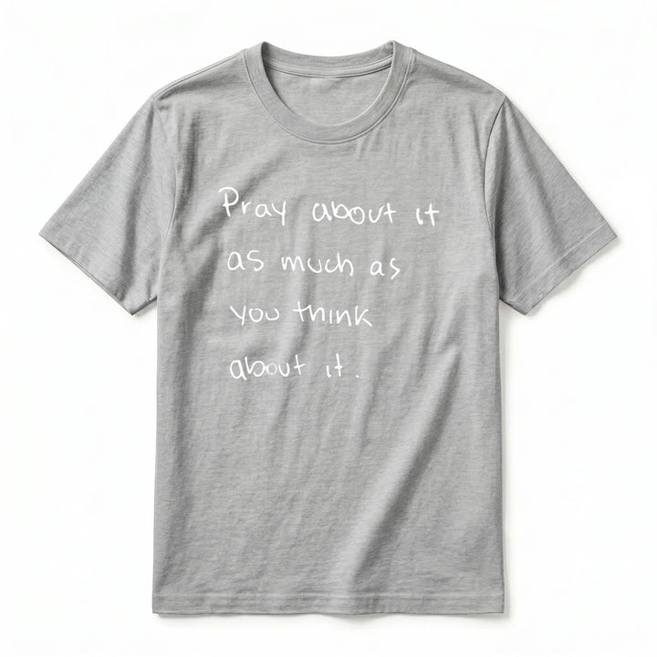 Christianartworkshop „Bete darüber genauso viel, wie du darüber nachdenkst“ – Handgeschriebenes Premium-T-Shirt mit kurzen Ärmeln - image 11