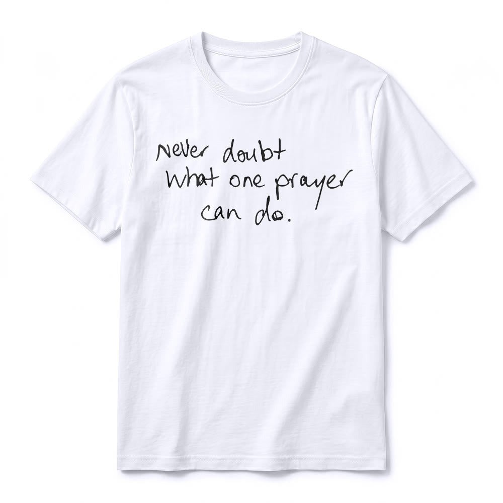 Christianartworkshop „Zweifle niemals daran, was ein Gebet bewirken kann“ Premium-Kurzarm-T-Shirt - image 11
