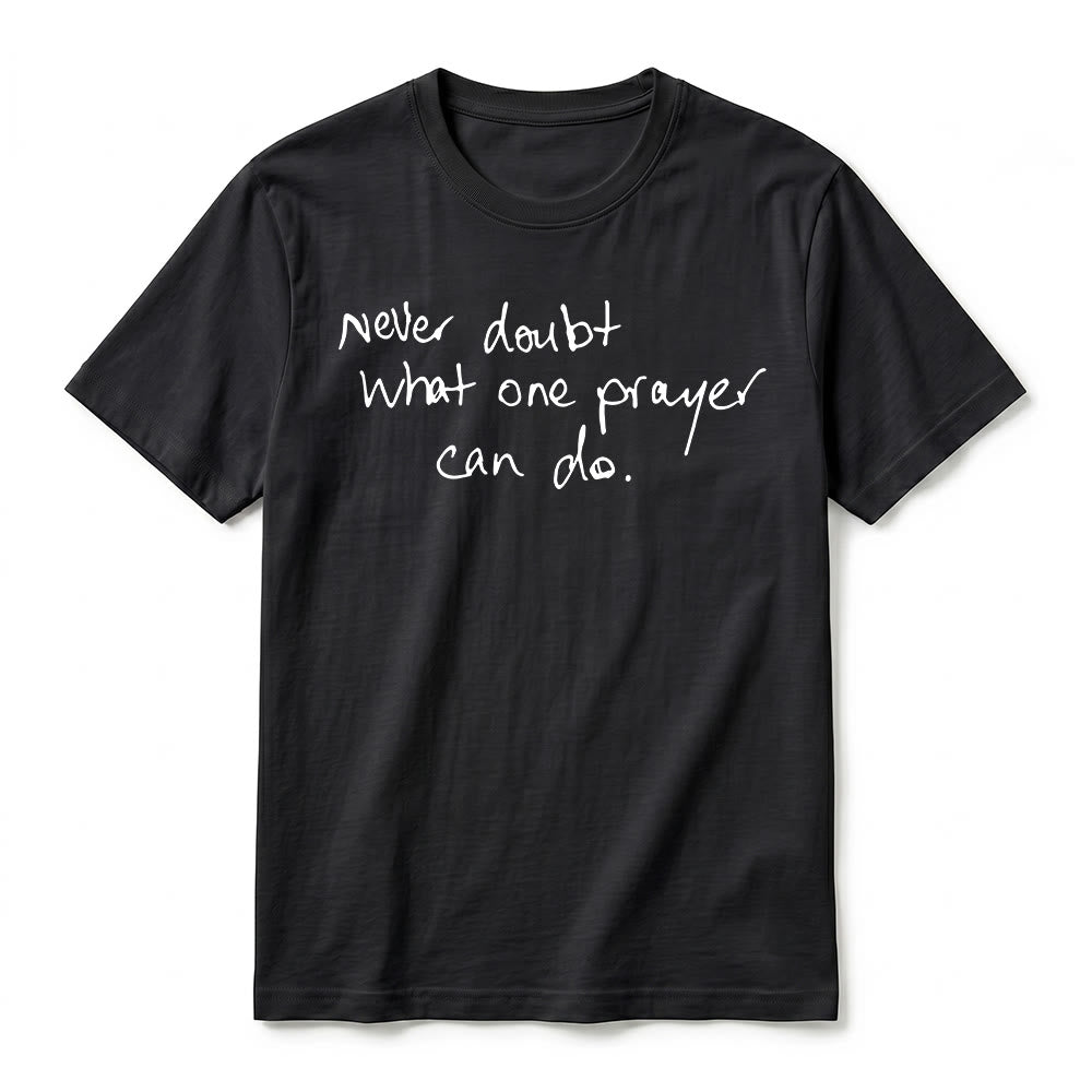 Christianartworkshop „Zweifle niemals daran, was ein Gebet bewirken kann“ Premium-Kurzarm-T-Shirt - image 5