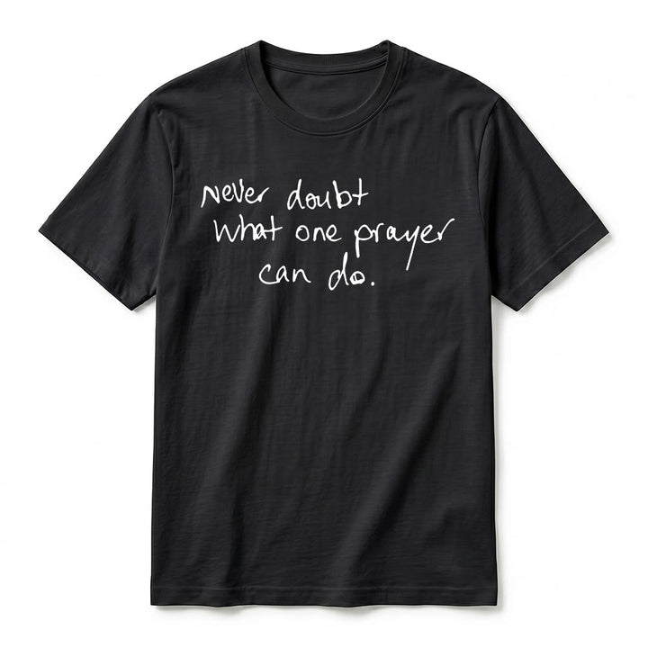 Christianartworkshop „Zweifle niemals daran, was ein Gebet bewirken kann“ Premium-Kurzarm-T-Shirt - image 5