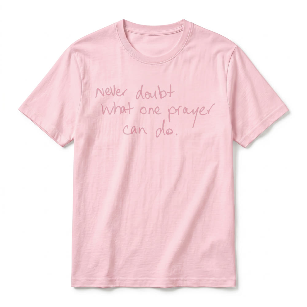 Christianartworkshop „Zweifle niemals daran, was ein Gebet bewirken kann“ Premium-Kurzarm-T-Shirt - image 26
