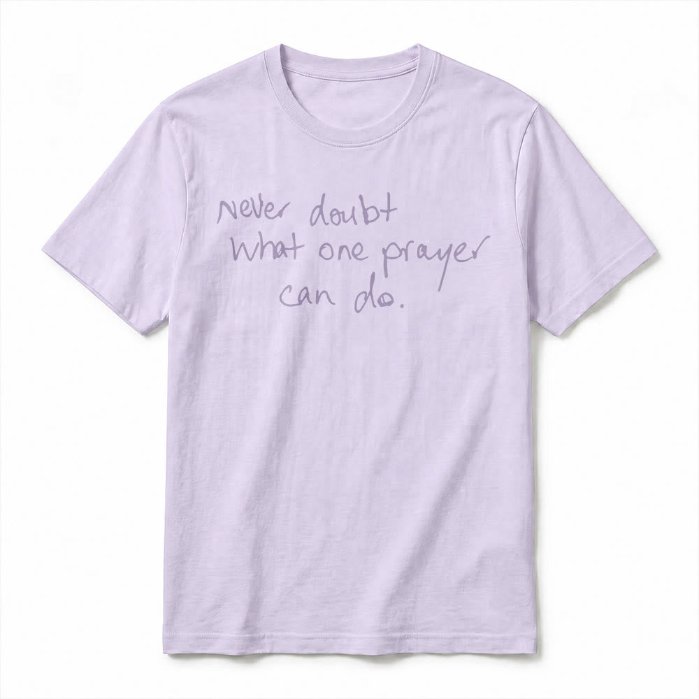 Christianartworkshop „Zweifle niemals daran, was ein Gebet bewirken kann“ Premium-Kurzarm-T-Shirt - image 8