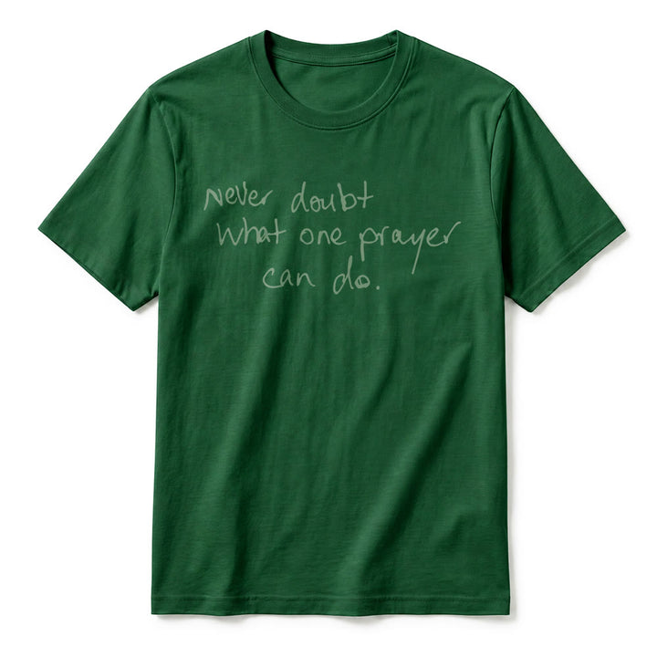 Christianartworkshop „Zweifle niemals daran, was ein Gebet bewirken kann“ Premium-Kurzarm-T-Shirt - image 2