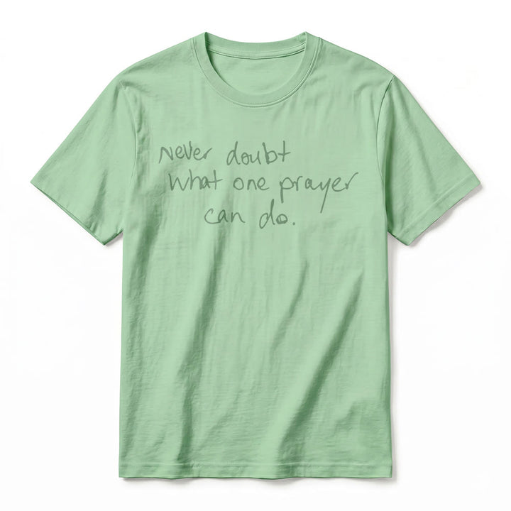 Christianartworkshop „Zweifle niemals daran, was ein Gebet bewirken kann“ Premium-Kurzarm-T-Shirt - image 23