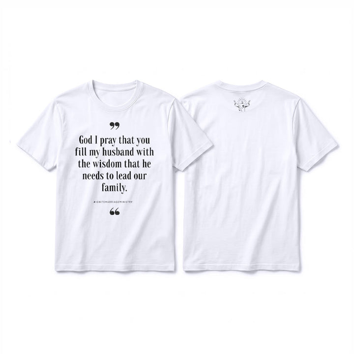 Christianartworkshop „Gott, ich bete, dass du meinen Mann mit Weisheit erfüllst“ Premium-Kurzarm-T-Shirt - Weiß - 2XL - image 16