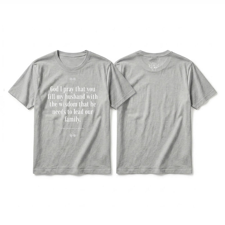 Christianartworkshop „Gott, ich bete, dass du meinen Mann mit Weisheit erfüllst“ Premium-Kurzarm-T-Shirt - Grau - 2XL - image 19