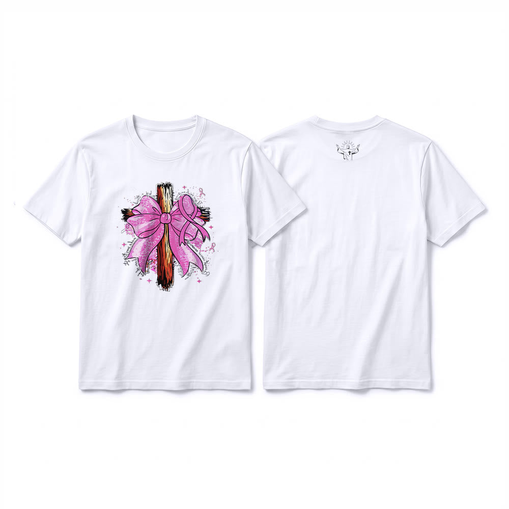 Christianartworkshop Premium-Kurzarm-T-Shirt mit Kreuz, Schleife und Band - Weiß - 2XL - image 16