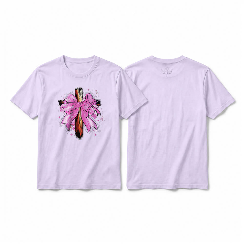 Christianartworkshop Premium-Kurzarm-T-Shirt mit Kreuz, Schleife und Band - Lila - 2XL - image 13