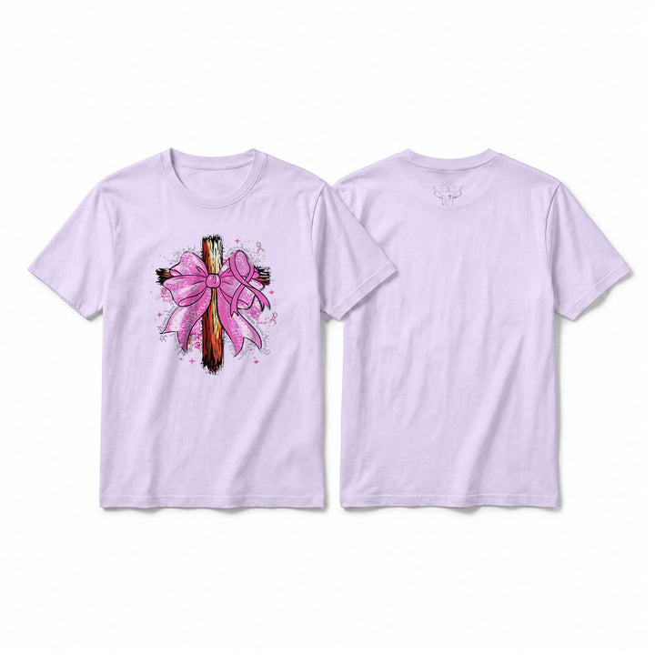 Christianartworkshop Premium-Kurzarm-T-Shirt mit Kreuz, Schleife und Band - Lila - 2XL - image 13