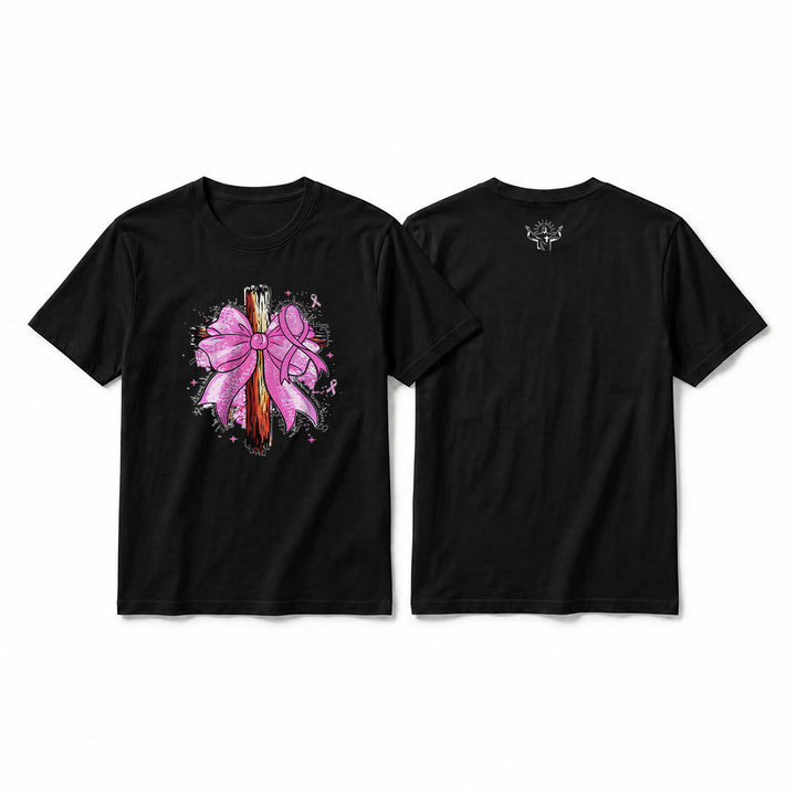 Christianartworkshop Premium-Kurzarm-T-Shirt mit Kreuz, Schleife und Band - Schwarz - 2XL - image 10