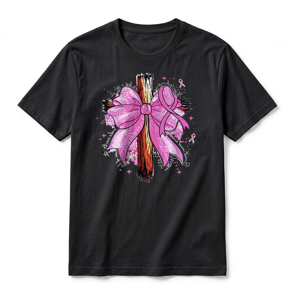 Christianartworkshop Premium-Kurzarm-T-Shirt mit Kreuz, Schleife und Band - image 11