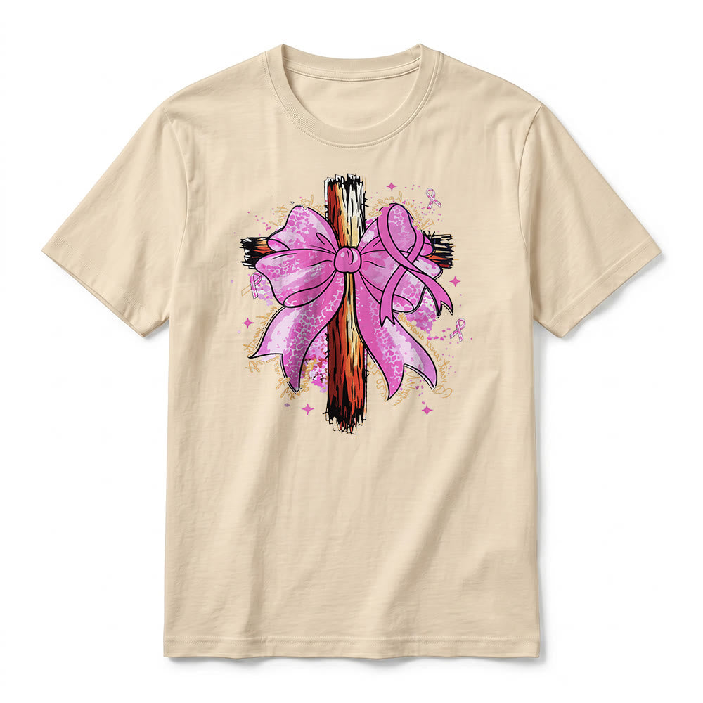 Christianartworkshop Premium-Kurzarm-T-Shirt mit Kreuz, Schleife und Band - image 8