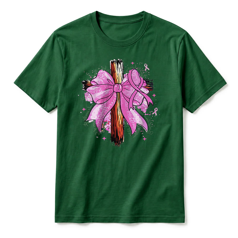 Christianartworkshop Premium-Kurzarm-T-Shirt mit Kreuz, Schleife und Band - image 2