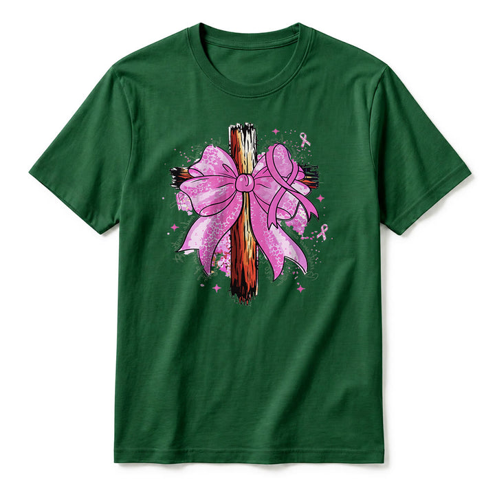 Christianartworkshop Premium-Kurzarm-T-Shirt mit Kreuz, Schleife und Band - image 2