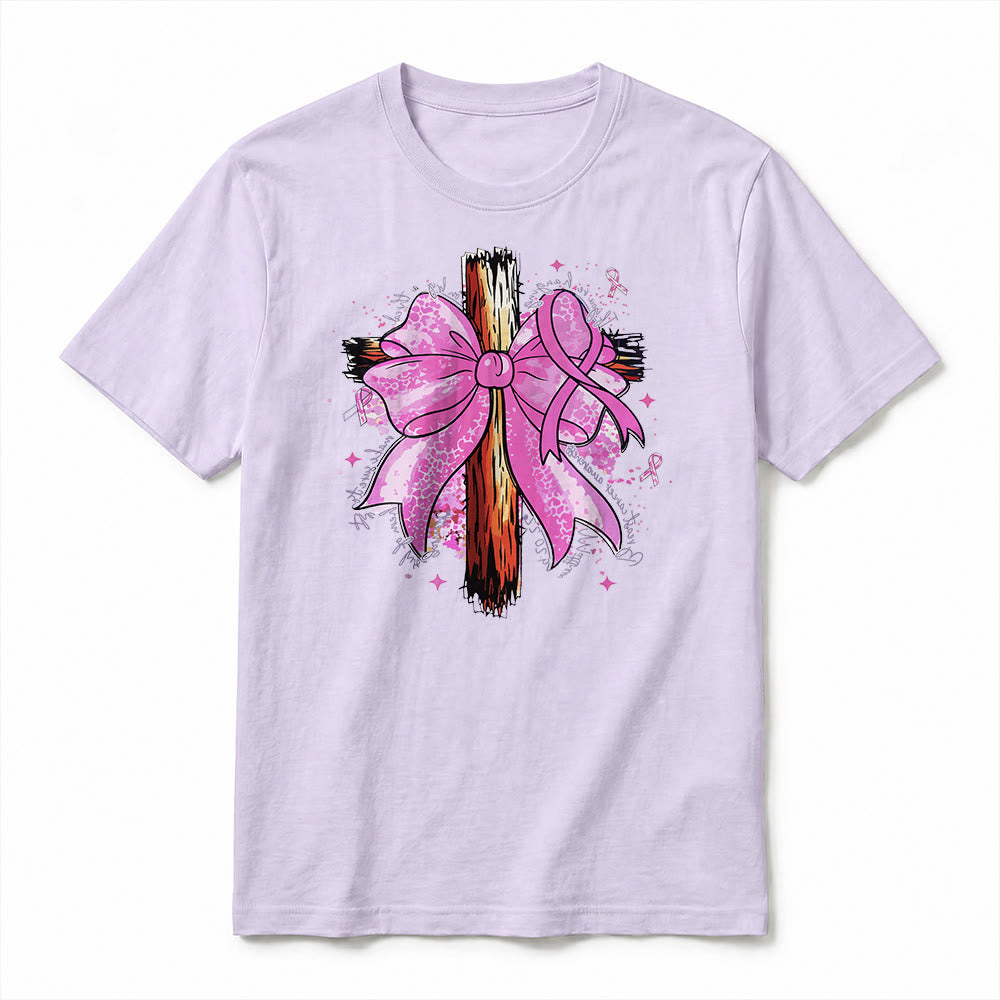 Christianartworkshop Premium-Kurzarm-T-Shirt mit Kreuz, Schleife und Band - image 14