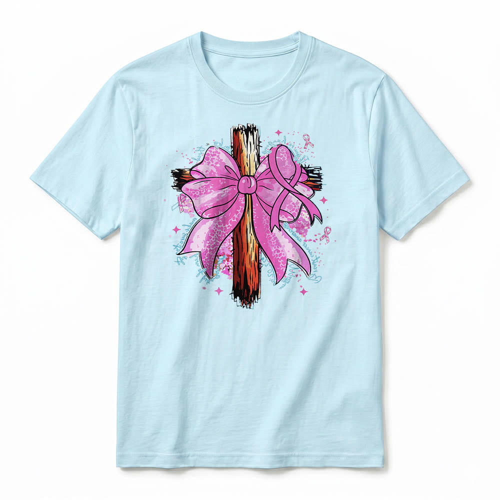 Christianartworkshop Premium-Kurzarm-T-Shirt mit Kreuz, Schleife und Band - image 5