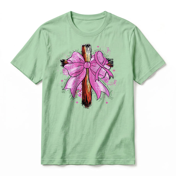 Christianartworkshop Premium-Kurzarm-T-Shirt mit Kreuz, Schleife und Band - image 23
