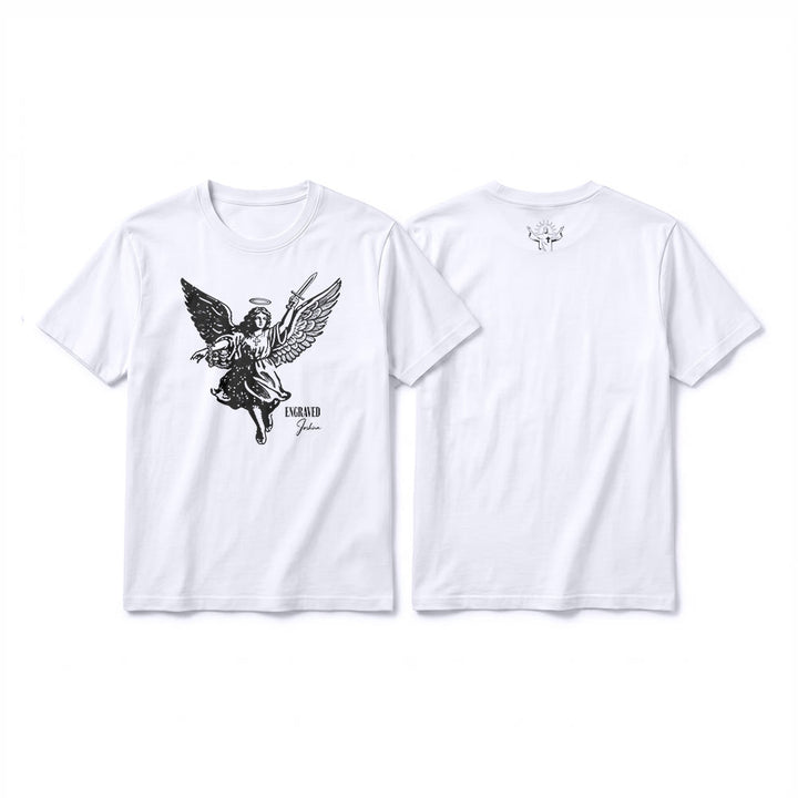 Christianartworkshop "Engraved Joshua" Warrior Angel Premium Kurzarm-T-Shirt - Weiß - 2XL - image 1