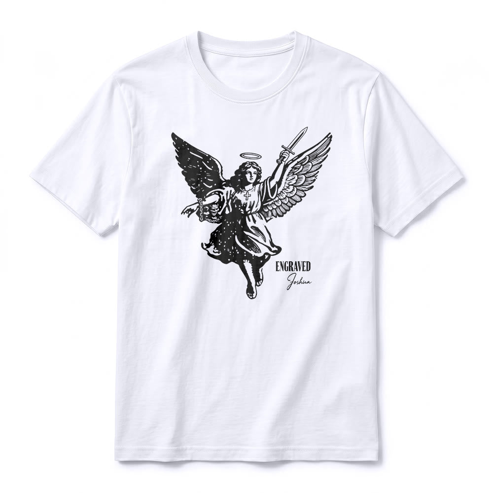 Christianartworkshop "Engraved Joshua" Warrior Angel Premium Kurzarm-T-Shirt - image 2