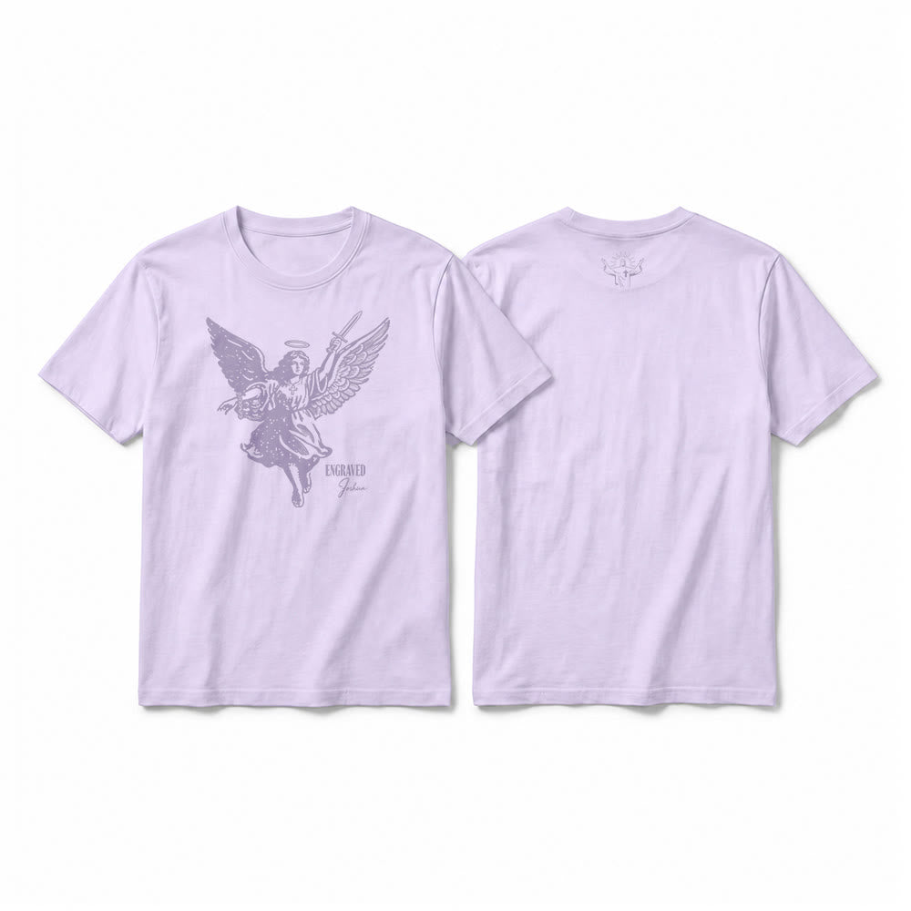 Christianartworkshop "Engraved Joshua" Warrior Angel Premium Kurzarm-T-Shirt - Lila - 2XL - image 16