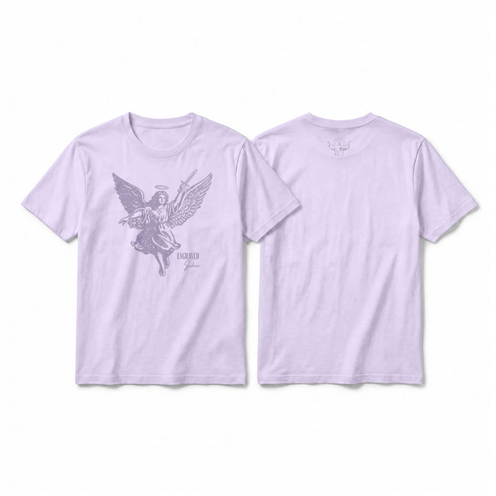 Christianartworkshop "Engraved Joshua" Warrior Angel Premium Kurzarm-T-Shirt - Lila - 2XL - image 16