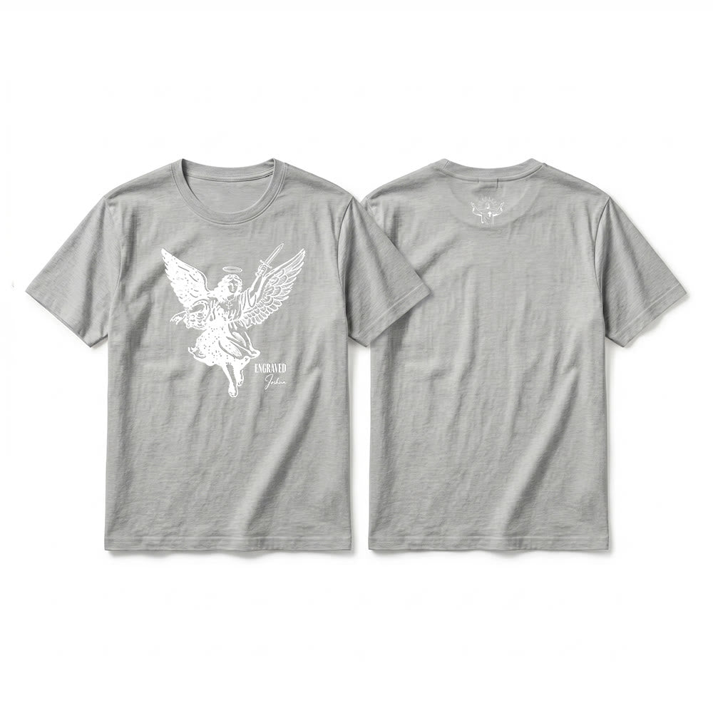 Christianartworkshop "Engraved Joshua" Warrior Angel Premium Kurzarm-T-Shirt - Grau - 2XL - image 19