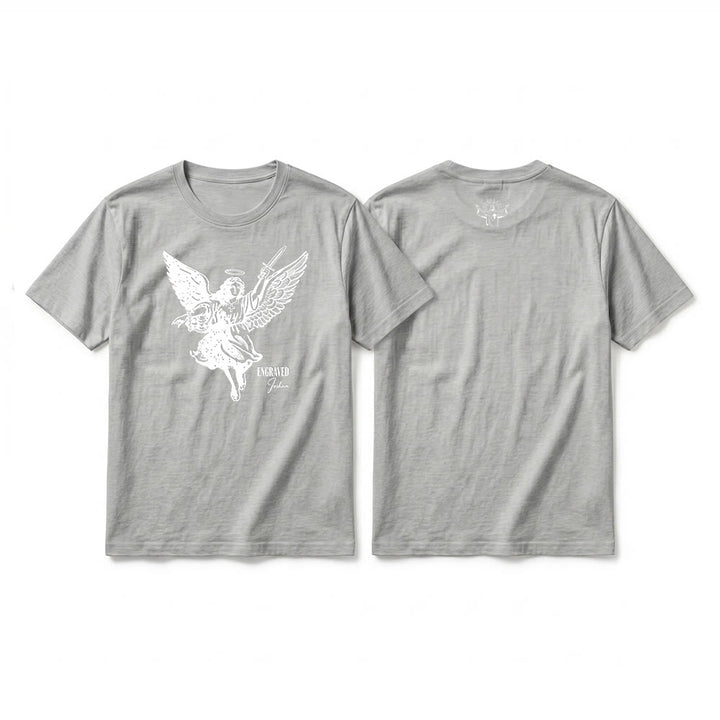 Christianartworkshop "Engraved Joshua" Warrior Angel Premium Kurzarm-T-Shirt - Grau - 2XL - image 19