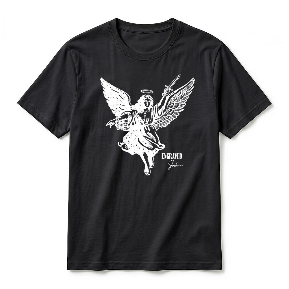 Christianartworkshop "Engraved Joshua" Warrior Angel Premium Kurzarm-T-Shirt - image 14