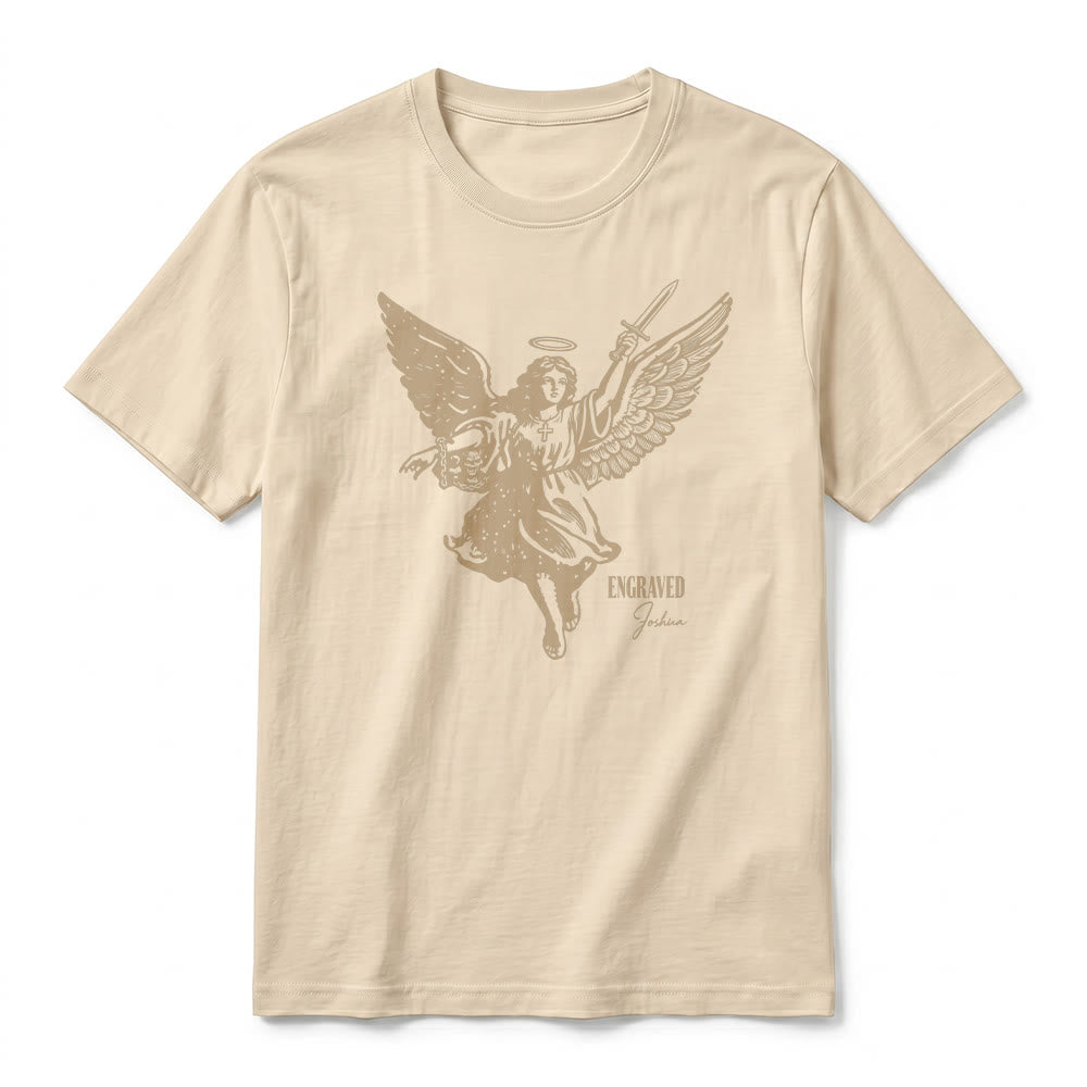 Christianartworkshop "Engraved Joshua" Warrior Angel Premium Kurzarm-T-Shirt - image 11