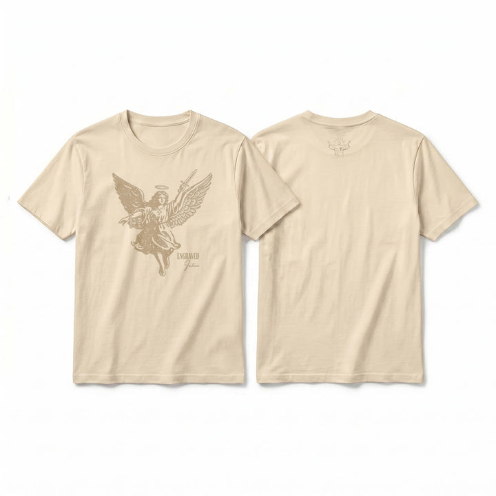 Christianartworkshop "Engraved Joshua" Warrior Angel Premium Kurzarm-T-Shirt - Beige - 2XL - image 10