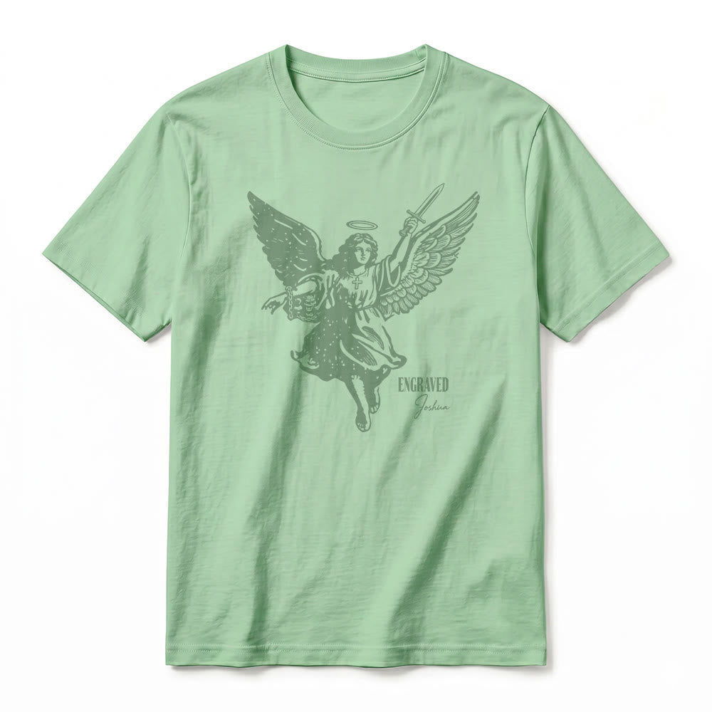 Christianartworkshop "Engraved Joshua" Warrior Angel Premium Kurzarm-T-Shirt - image 23