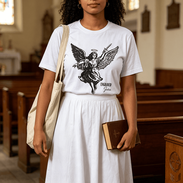 Christianartworkshop "Engraved Joshua" Warrior Angel Premium Kurzarm-T-Shirt - image 0