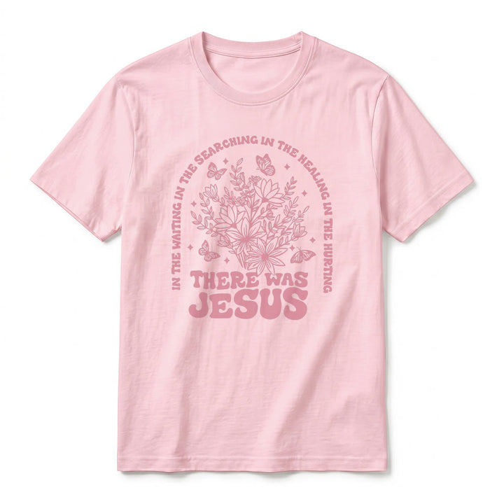 Christianartworkshop „There Was Jesus“ Premium-Kurzarm-T-Shirt mit Blumen- und Schmetterlingsmuster - image 26