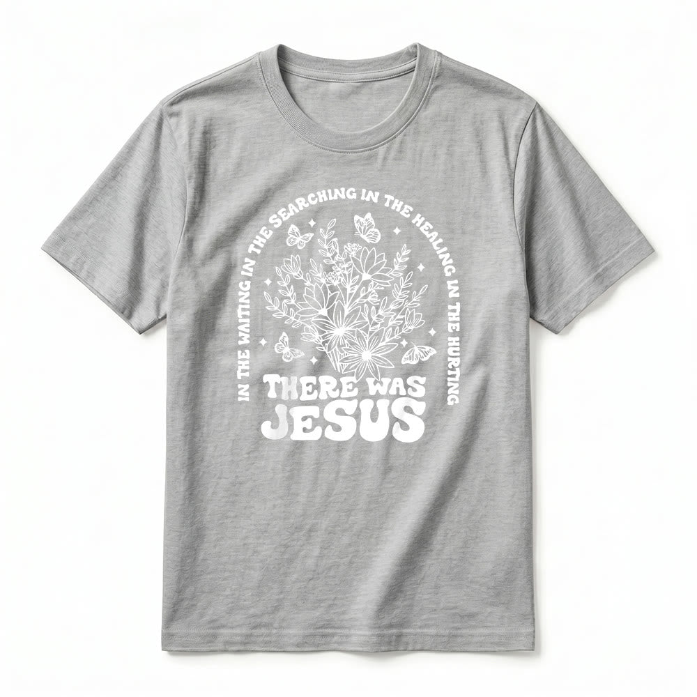 Christianartworkshop „There Was Jesus“ Premium-Kurzarm-T-Shirt mit Blumen- und Schmetterlingsmuster - image 20