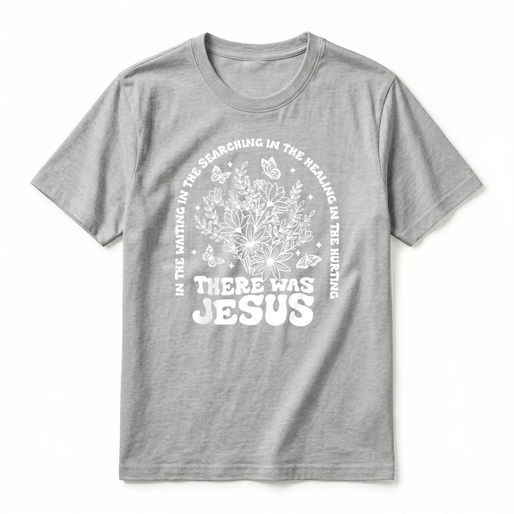 Christianartworkshop „There Was Jesus“ Premium-Kurzarm-T-Shirt mit Blumen- und Schmetterlingsmuster - image 20
