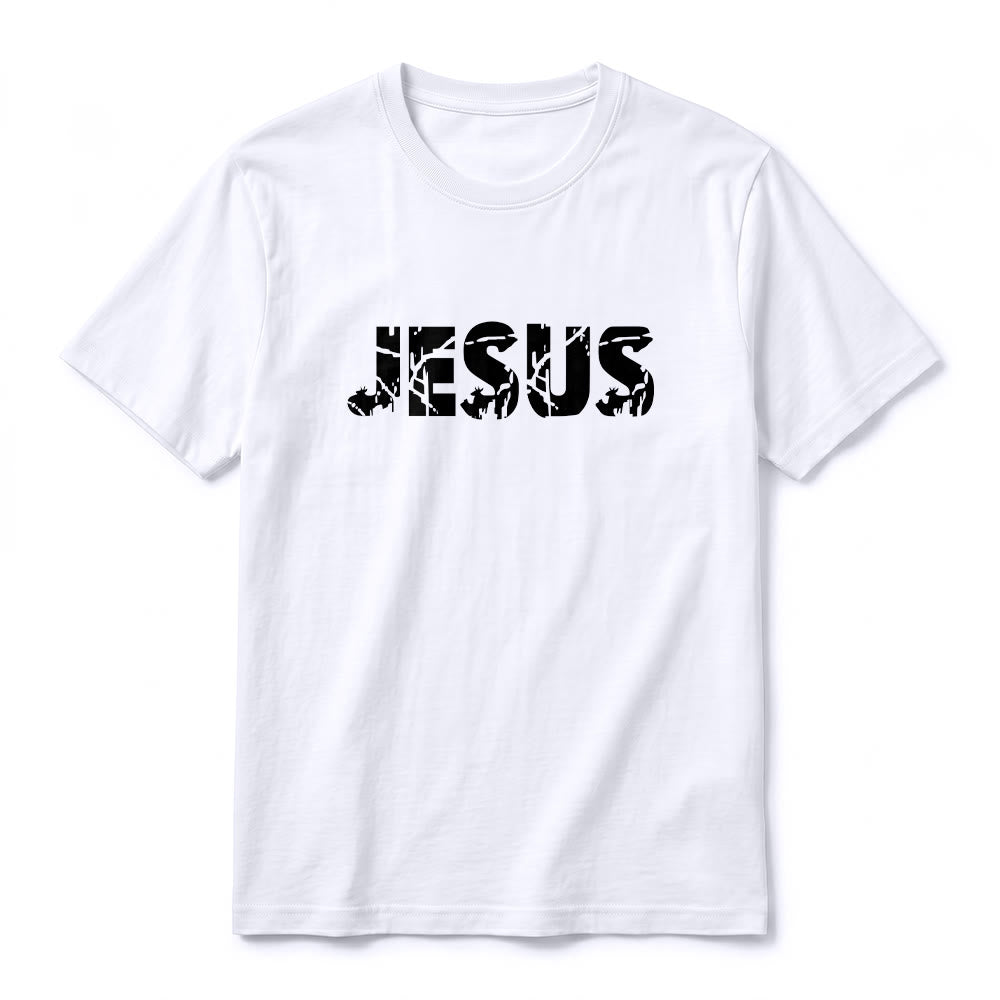 Christianartworkshop "JESUS" Mountain Cross Premium Kurzarm-T-Shirt - image 8