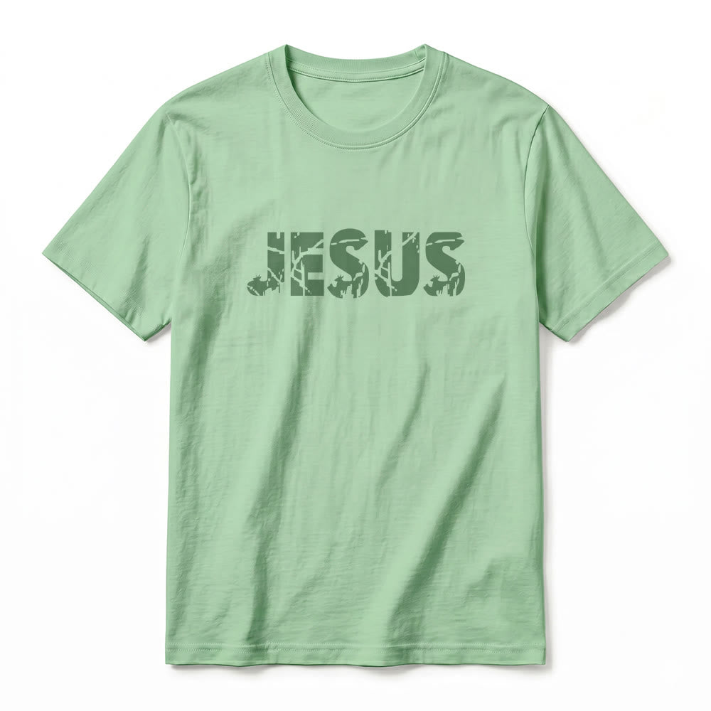 Christianartworkshop "JESUS" Mountain Cross Premium Kurzarm-T-Shirt - image 23