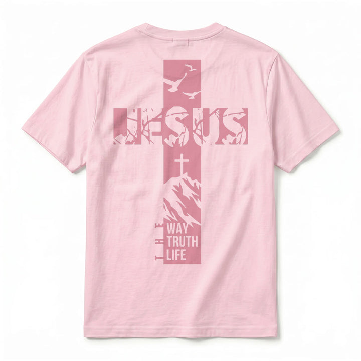 Christianartworkshop "JESUS" Mountain Cross Premium Kurzarm-T-Shirt - image 27